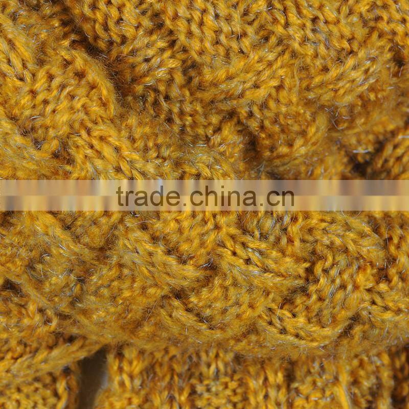 Custom jacquard acrylic yellow women and men knitting scarf