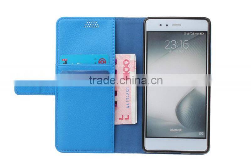 with Card Slot Photo Frame Holder Flip Case for Huawei P9 Litchi Grain PU Leather Wallet Cover MMT MT-5670