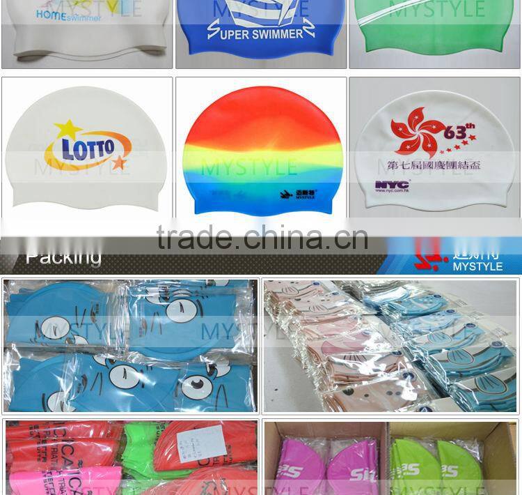 Eco-friendly adult customized swimming caps silicone