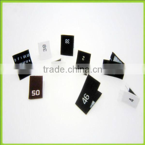 factory directly free design & custom white stain cotton woven size label for shirt