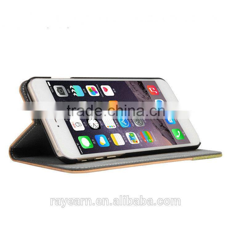 For i6 Leather mobile phone case support customized size leather case