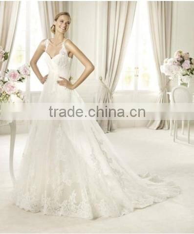 Spaghetti Straps Mermaid Ivory Lace Sweetheart Designers Wedding