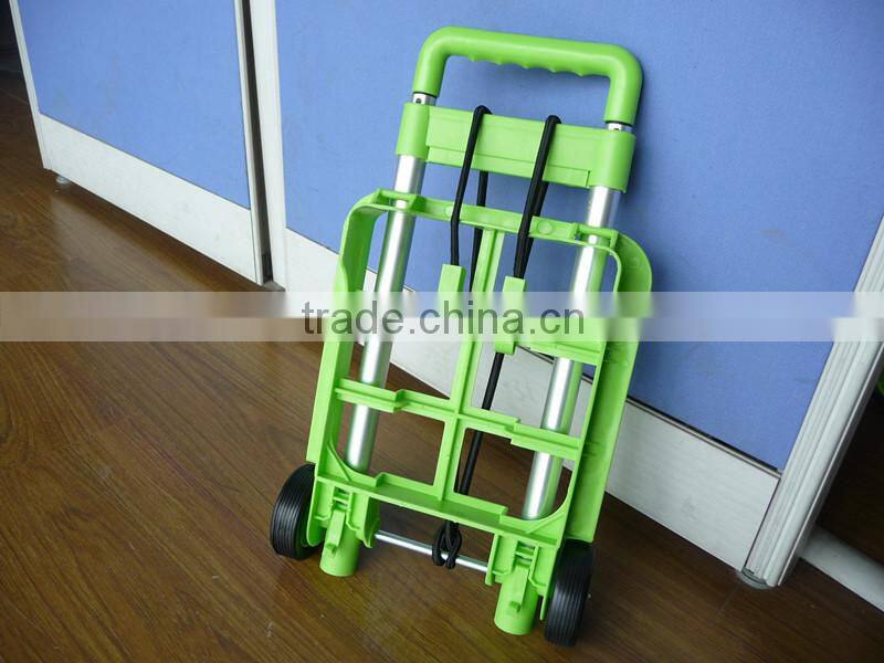 Plastic colorful cheap and portable foldable luggage cart