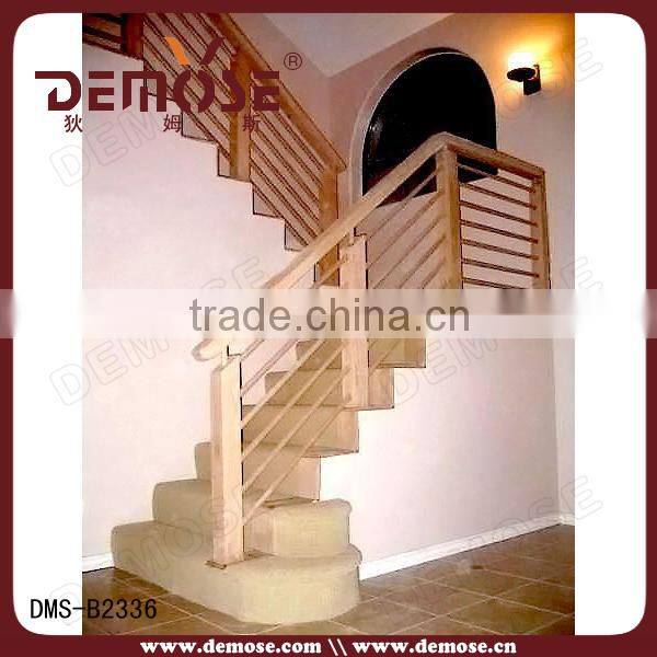residential curved steel wooden staircase for interior space