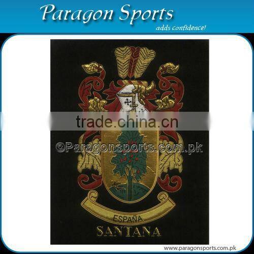 Bullion Wire & Silk Thread Hand Embroidered Family Crest Teeter Badge Emblem