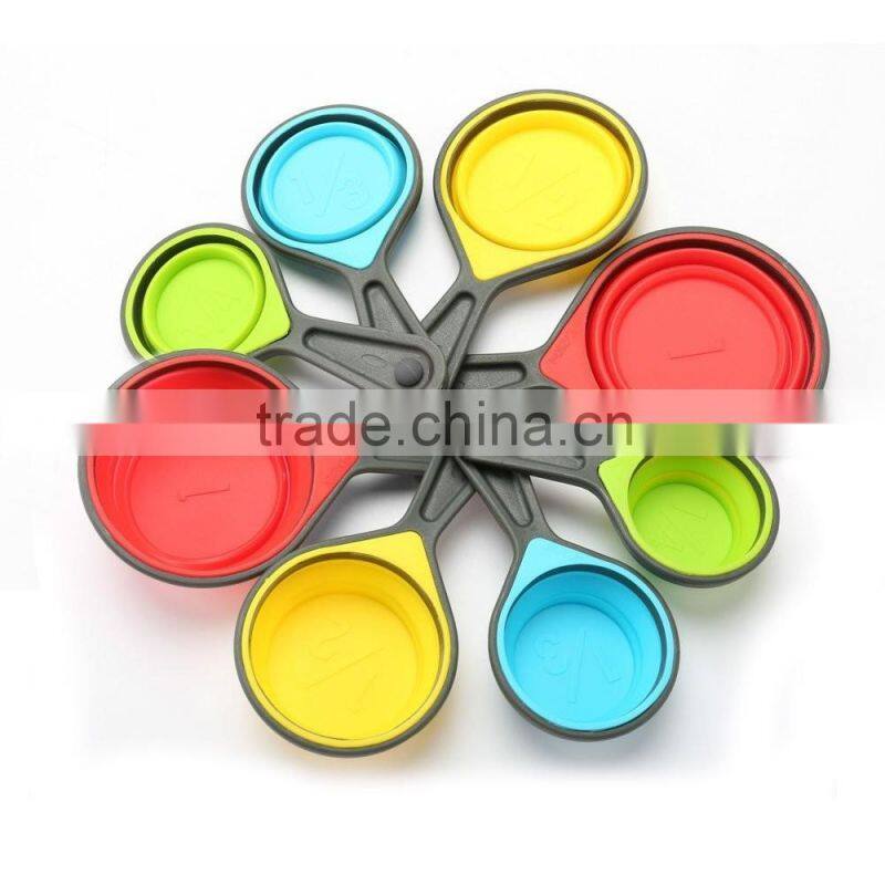8-Piece Clear Plastic Wholesale Individual Endurance Stackable Magnetic Colorful Measuring Cup And Spoon Set