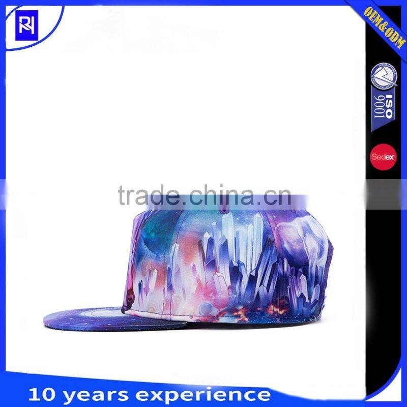 Fashion 3D printing snapback cap snapback hat 3D printing 5 panel hat