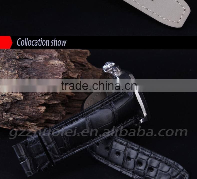Hot fashion Factory Price custom logo accepted Customized Genuine crocodile leather watch strap 20mm 22mm