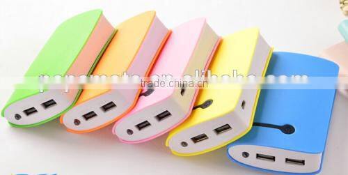 2 USB ports power bank with led torch for mobile phone as promotional gift