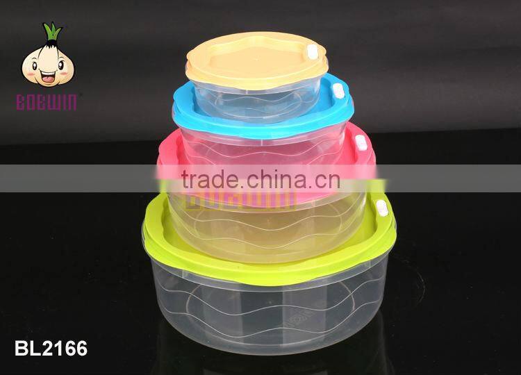 4 Color Lid airtight different size plastic container