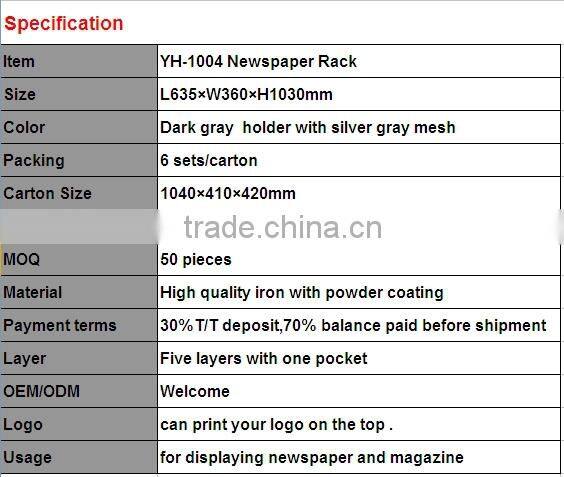 Tabloid newspaper display racks