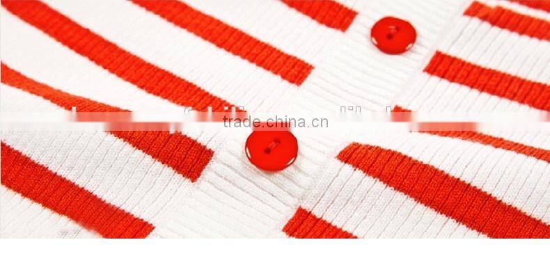 2015 new spring horizontal collar striped bottoming sweaters female new design sweaters