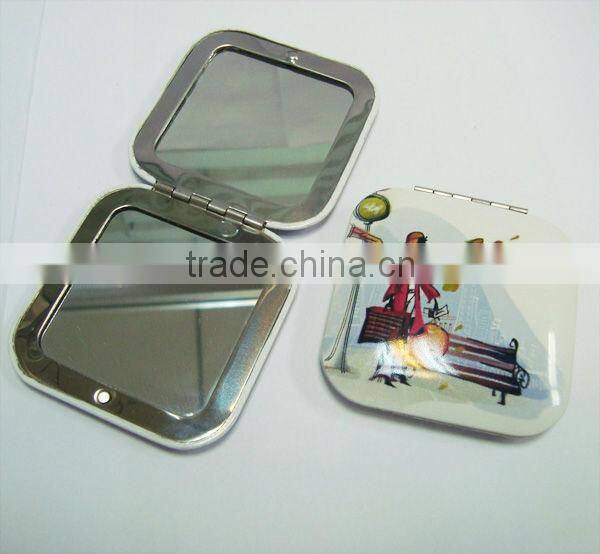 Fashionable Square Cosmetic mirror/Make-up Mirror/Compact Mirror Metal Pocket Mirror Aluminum Purse Mirror