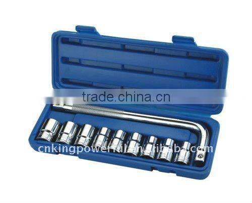 Chrome vanadium 12pcs socket set with red rim