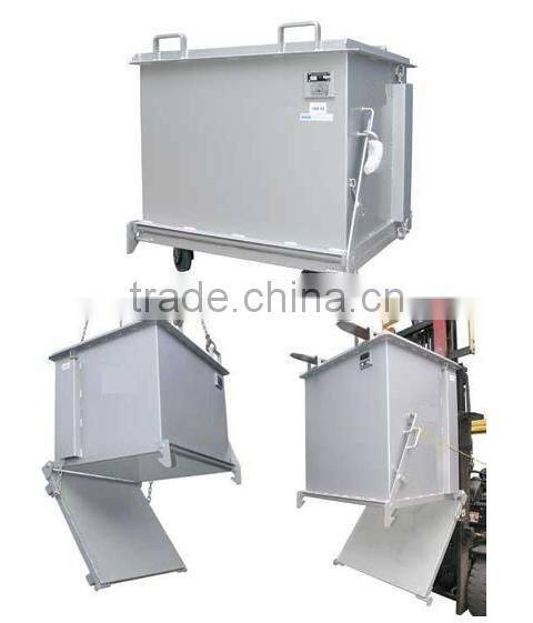 steel industrial drop bottom container bins