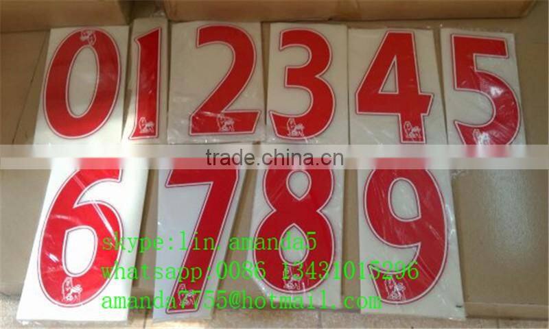 High quality printing number paper letters stickers on football jerseys