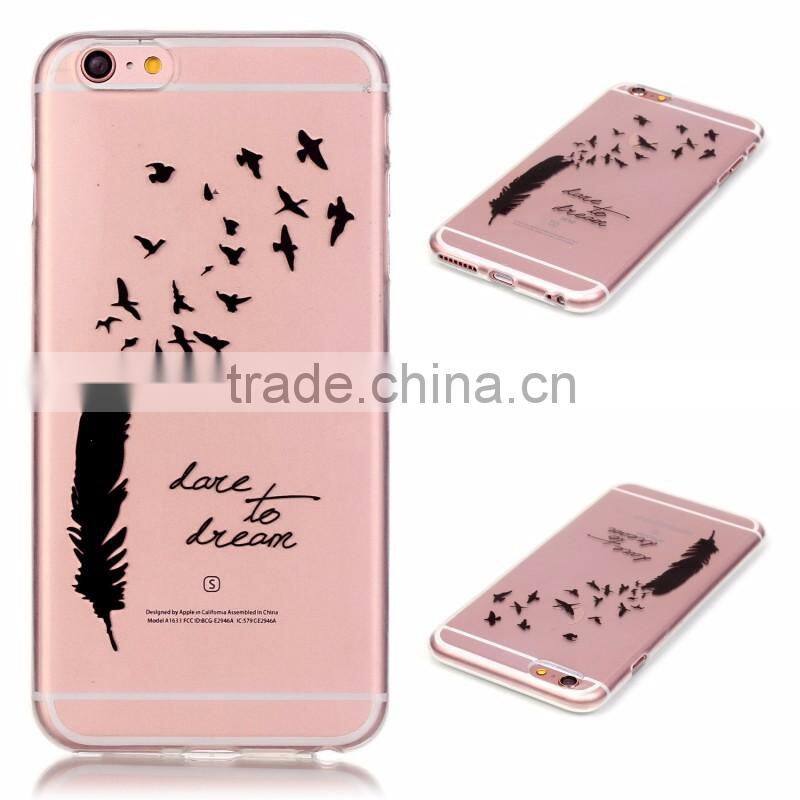 Fasion design Transparent TPU phone case , sample free mobile phone case for iphone 6/6S PLUS