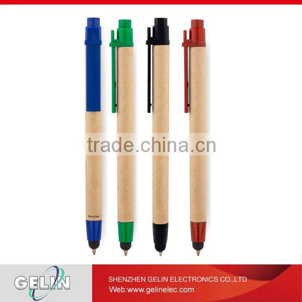 Promotional cheap recycled paper ball pen stylus pen