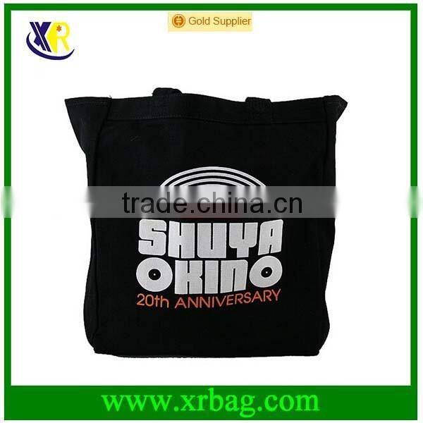 Custom Black Cotton Fabric Tote Shopping Bag