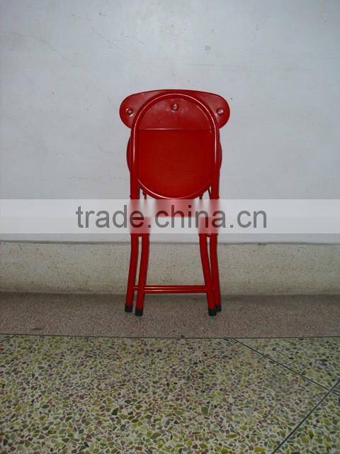 Wholesale cheap metal folding stool kids stool kids chair with PVC seat and back for living room