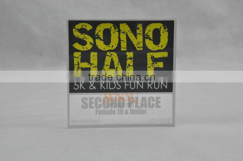 The First Place Honour Acrylic Award Plaque Back Printing