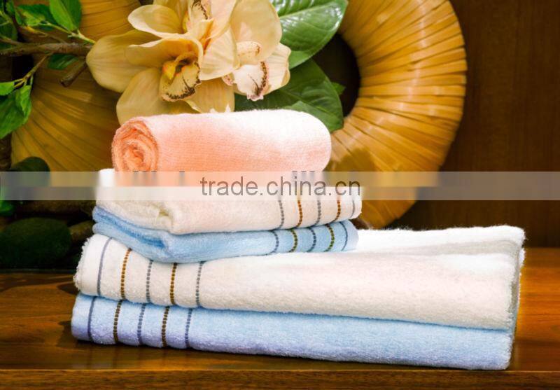 bamboo fiber solid color dyed towel with jacquard