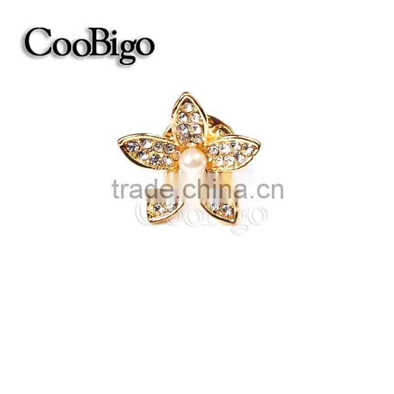 Fashion Jewelry Rhinestone Pearl Butterfly Cuff-Link Gold Silver Ladies Party Wedding Gift Promotion Apparel Accessories