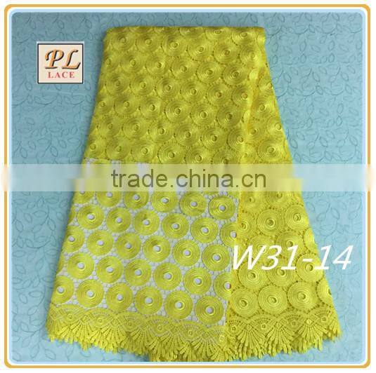 2015 best selling 100 % polyester fabric and textile embroidery lace for women wear