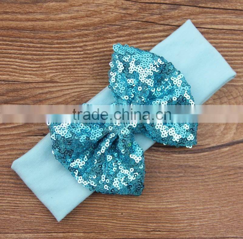 2016 new design cotton baby headband with bows