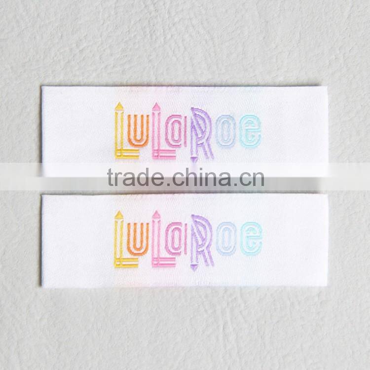 Labeling factory custom woven label made by 50D yarn for continental-cut shirt