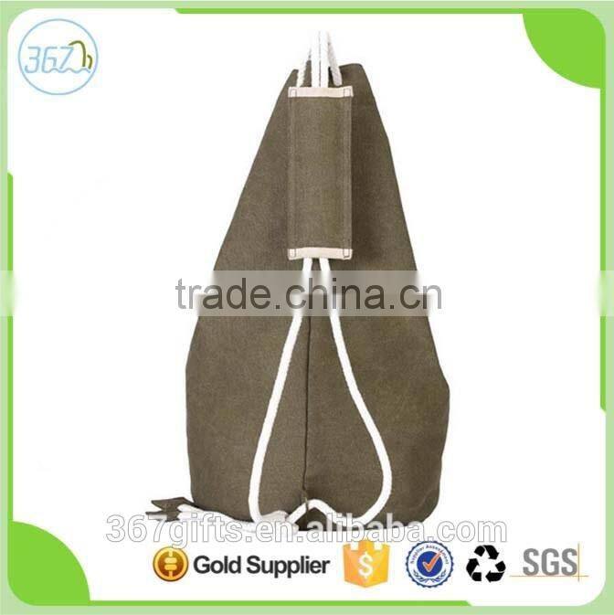 New arrival Korean style canvas round barrel shape baskaetball backpack travel bag