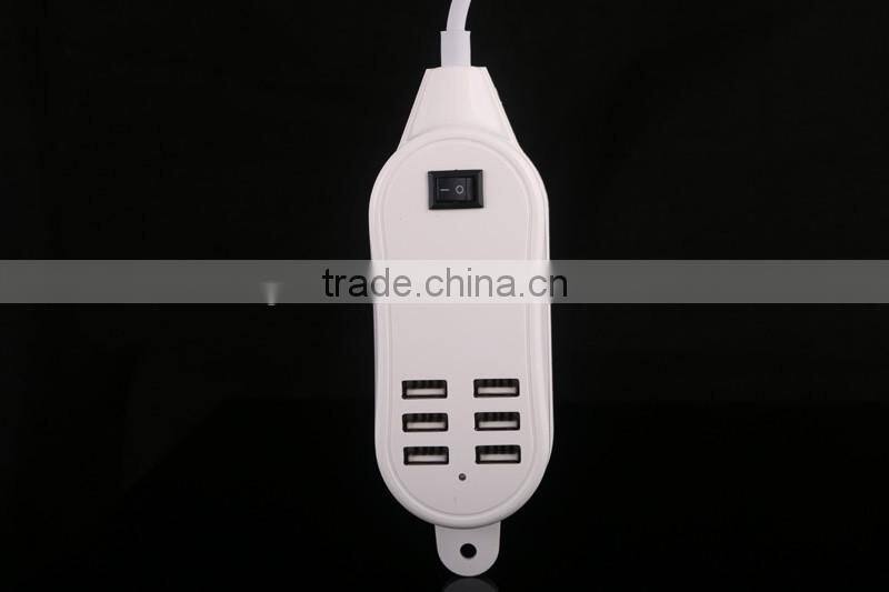 6-Port 5V/4A USB Desktop Charger/Portable Charger All-In-One Travel Charger for iPhone, iPad, iPod, Smartphones, 5V Tablets