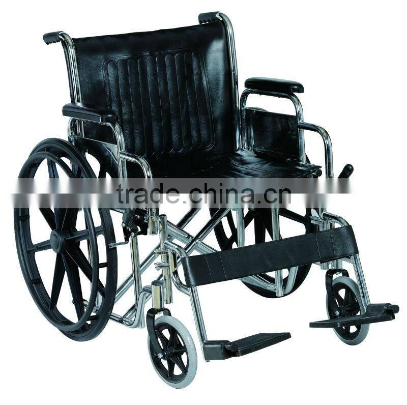 Modern style Extra Wide Leather Seat wheelchair