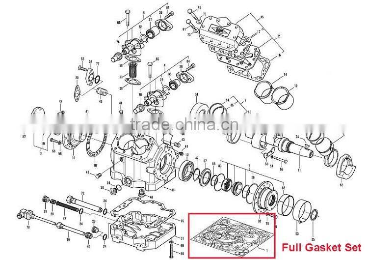 Bus air conditioner Bitzer 4NFCY Compressor Complete Gaskets Kit (374023-05 4N)