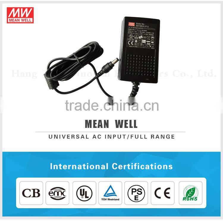 Meanwell 15~18W AC-DC Single Output Desktop 24v switching power supply