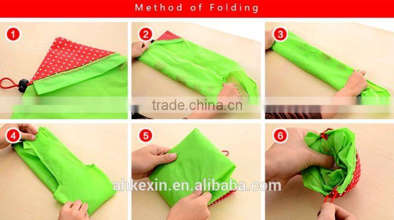 Polyester Recyle Strawberry shape shopping bag for market