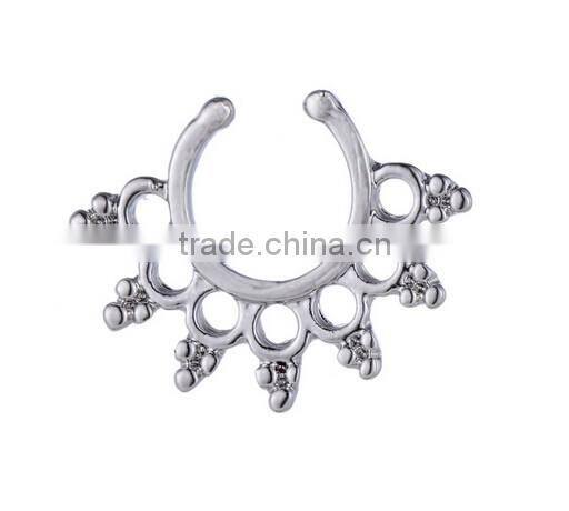 Women Elegant Silver Gold Plated Open Hoop Nose Ring Body Piercing Jewery