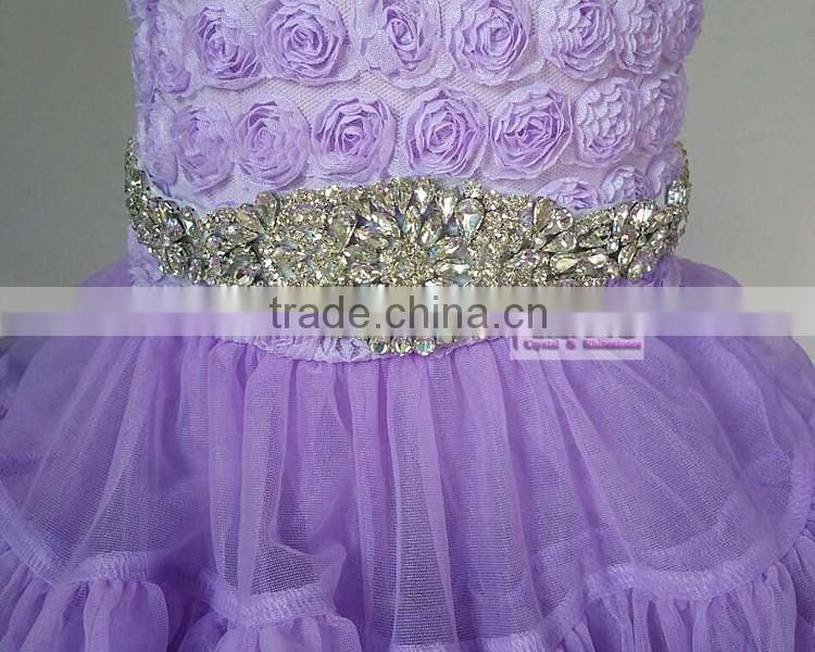 rhinestone applique tulle fabric neckline applique wedding belt