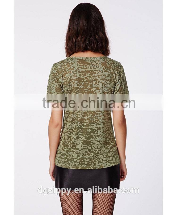 China wholesale V neck t shirt oversized fit custom t shirt for woman
