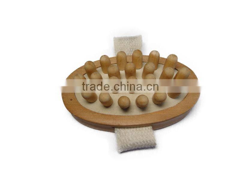 Water-proof wooden hand held massager-Body care scrubber with all natural material
