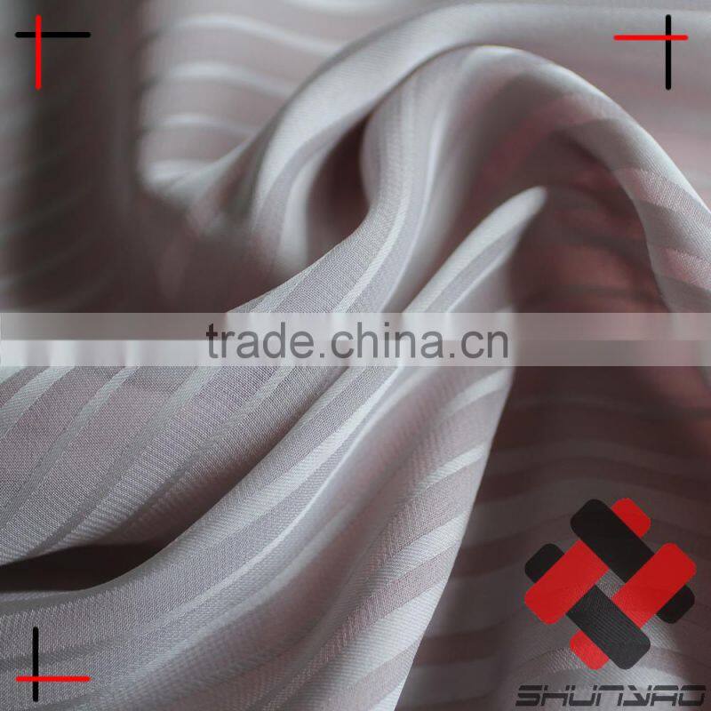 wholesale polyester satin stripe Chiffon fabric for fashion girl dress