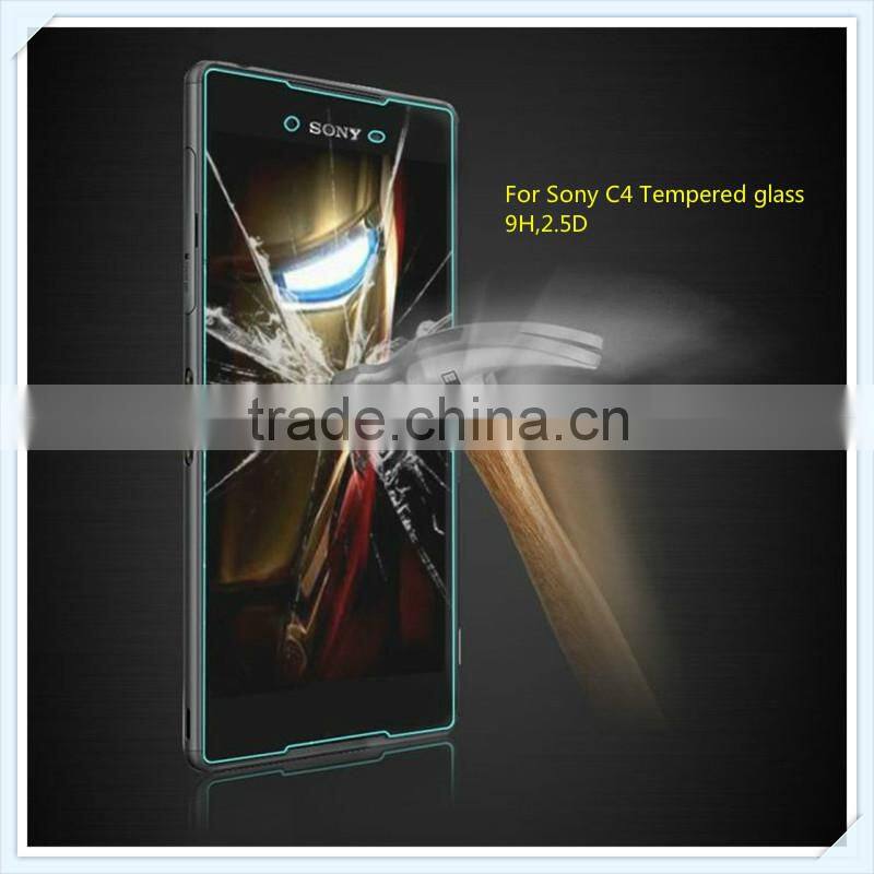 9H,2.5d premiun tempered glass screen protector for Sony C4,9H,2.5D, tempered glass screen protector