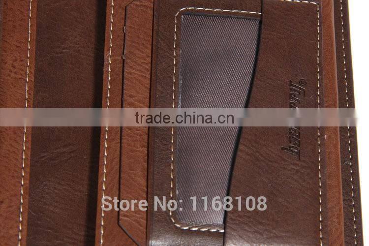 New Brand Leather Purse ID Credit Card Holder Bifold Zipper Long Mens Wallet