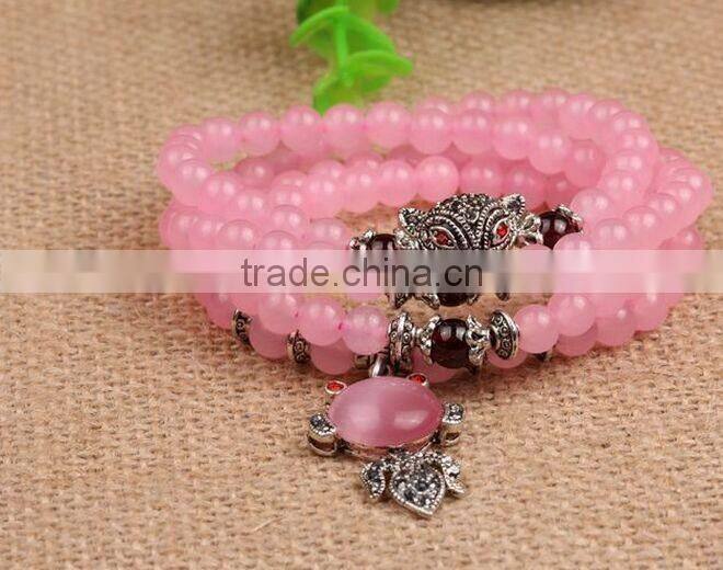 Natural Rose Quartz Crystal Beads Bracelets for wedding souvenir wholesale