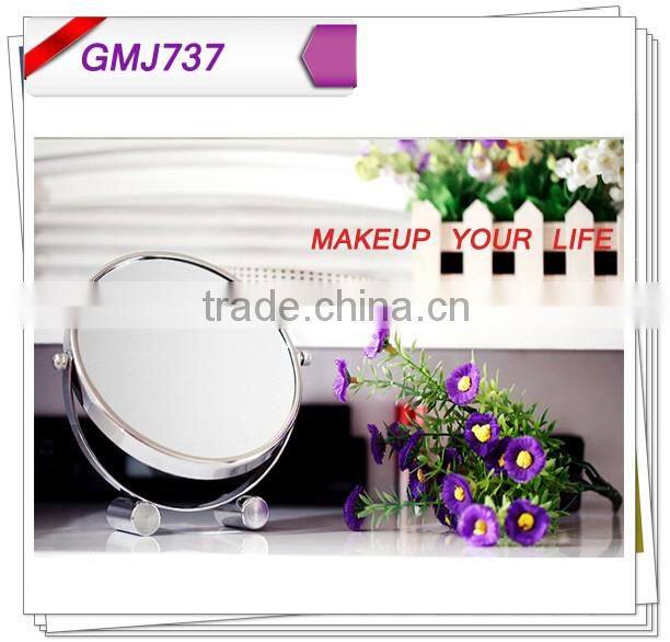 Small Frame 360 degree rorate double sides desktop cosmetic mirror/ make up mirror