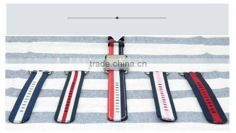 Burberry Fabric Multicolour Woven Nylon Watch Strap For iWatch 38 42 adjustable watch strap with Free adapter For Apple watch