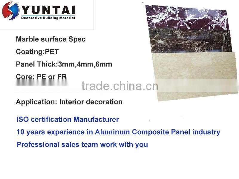 TV board use Marble finishes Aluminum Composite Panel ACP