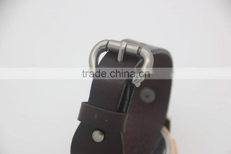 custom your owner logo big leather band men charm vintage watch relogio masculino