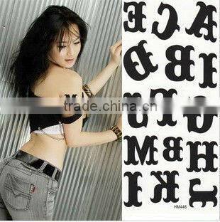 Alphabet body tatoo sticker