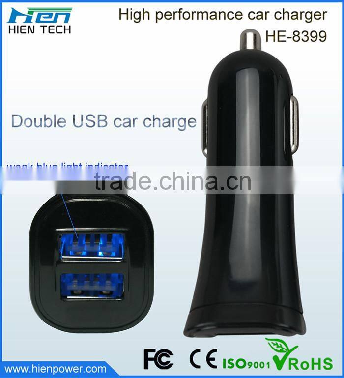 DC 12V USB car charger Dual USB output car charger 5V2.1A